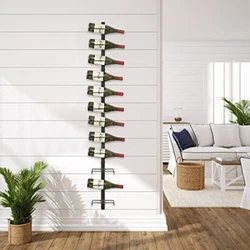 One way, work a long horizontal wine rack: Connect 4 small brackets together. Second way, install 4 racks, each rack...