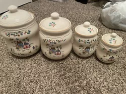 kitchen canister set vintage ceramic. Condition is Used. Shipped with USPS Priority Mail.