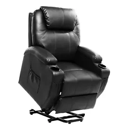 The power lift recliner design with adjustable u pgraded footrest, wider armrests with curved shape, larger-size seat...