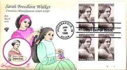 #3181 Madam C. J. Walker first day cover by Julian and Sharon Pugh. This cover is 6 of 7. Pughs information sheet is...