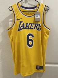 Nike LeBron James LA Lakers Swingman Jersey #6 2020 Yellow 100% Authentic M
