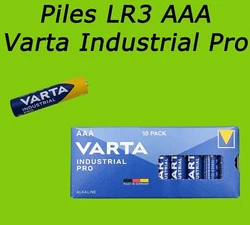 Piles VARTA Industrial Pro LR3 AAA 1,5V. la pile LR3 et ces références équivalentes LR03 / R3 / AAA / MN2400 / AM4 /...