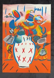 PAINTING ON OLD PAPER (HANDMADE) SIGNED AND STAMPED. IT IS A HANDMADE DRAWING AND NOT IMPRESSION NORLITHOGRAPH OF ANY...