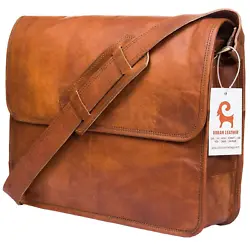 Each bag is uniquely individual due to slight color and marking variations on natural leather. Back side 1 zipper...