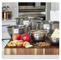 Your mise-en-place food preparation just got easier with this professional 10-piece Stainless Steel Bowl Set with...