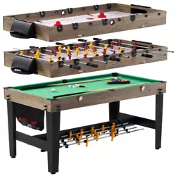 The MD Sports 48-inch 3 in 1 Combo Game Table includes billiards, air-powered hockey, and foosball. This three-in-one...