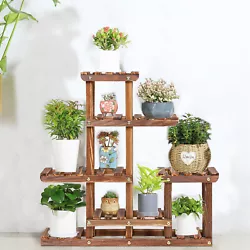 4/6 Layer Wooden Plant Shelf Ladder Flower Pot Stand Rack Outdoor/Indoor Display.