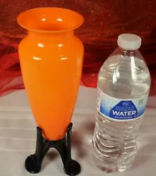 ~ The last 2 photos (for reference only) are verified Kralik Tripod Vases. ~ Orange Tango Glass Trumpet with applied...