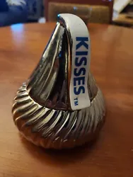 Vintage Hershey Kiss Godinger Ceramic Candy Dish Silver Kisses Jar.