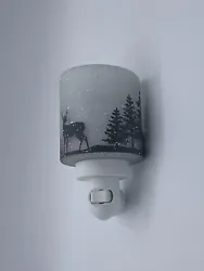 Scentsy Plug In Wax Scent Warmer Forest Scene Snowy Trees. Condition is Used. Shipped with USPS Ground Advantage.