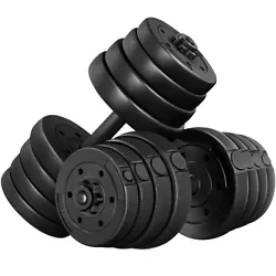 This weight plate set features 2 pairs of spinlock collars and non-slip handles to provide you with a safe and secure...