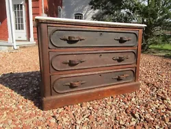 This is a beautiful antique Eastlake 3 drawer Victorian dresser with a marble top that appears to be all original. The...