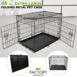 Material: Steel wire cage, ABS tray. 1 x Pet cage. 2 doors with locks. PETS SUPPLIES. Removable ABS tray.
