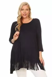 Our trendy and cozy plus size tunic dress is an ideal choice. Fringe adds personality to this versatile tunic cut from...