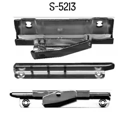 Long piece attaches to outside of arm. Short piece attaches to the underside of the tray. Spring loaded clamp allows...