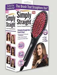FOR ALL HAIR TYPES: The ceramic brush hair straightener features an LCD digital display and a 6ft. swivel cord. The...
