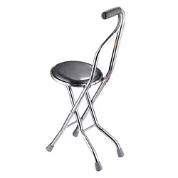 This 2-in-1 Folding Cane Seat combines the dual functionality of a seat when opened and a cane when closed. Lightweight...