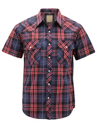 Western design yoke on the back of shirt and front shoulders. Spread collar. Snap button closure. Material: 40% Cotton...