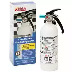 Kidde 5-B:C 3-lb Disposable Marine Fire Extinguisher. Fire safety extinguisher with easy-to-pull safety pin. of fire...