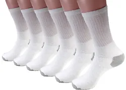 Quantity: 3 pairs, 6 pairs or 12 pairs. All Solid White Sports Crew Socks. Machine Wash Warm, Tumble dry low. Size:...