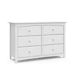 This dresser features six spacious drawers, beveled edged drawer fronts with matching pull knobs, and an arc design...