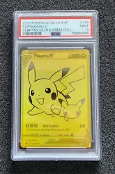 Pikachu V SWSH145 PSA 9  Graded card shipped with a fitted sleeve with cardboard pieces around it, bubble wrapped into...