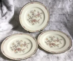 No chips or cracks... silver edge...3 Vintage Noritake Imperial Garden Bread & Butter Plate 9720 Bone China. Condition...
