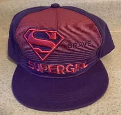 Supergirl Pink Purple Six Flags Snapback Cap Hat. Very good condition.