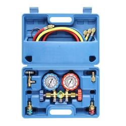 Include 3pc 3FT extra long freon charging hose, 3 color for easily recognition, red for high pressure, blue for low...