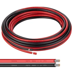Tinned Copper 10 AWG Cable, Red & Black, 105 strands 0.254 mm tinned copper wire, protecting them from corrosion, and...