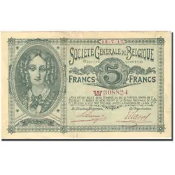 Billet, Belgique, 5 Francs, 1917, 1917-07-13, KM:88, TTB+.