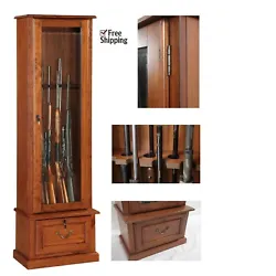 This is a superb, solid wood gun cabinet for those with a large collection. Holding up to 8 guns, including double...