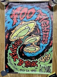 Foo Fighters Shudder To Think Wool Fillmore SF 7/26/1995 Canvas Poster Reprint. Poster measures 16”x24”. It’s a...