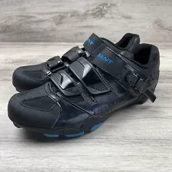 Giant Bolt Trans Textura Cycling Shoes Mens US 8 EU 41 Black Blue MTB Clip In. Some scraps on side, see photos