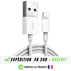 Broche 8 pins vers prise USB / IOS 9 et toutes versions. 1M environ / Câble Renforcé plus robuste / Connectiques en...