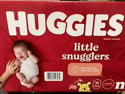 Baby Diapers Size Newborn (up to 10 lbs), 76ct, Huggies Little Snugglers.