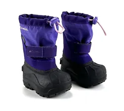 Columbia Powderbug Plus Kids Winter Snow Boots Size 5 Purple Insulated. This winter boots are preowned in excellent...