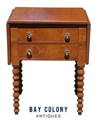 19TH CENTURY ANTIQUE VIRGINIA WALNUT 2 DRAWER WORKTABLE / NIGHTSTAND. We have a strong grasp on the New England market...