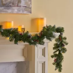 MIXED NEEDLES: The needles in our Christmas garland are modeled after beautifully lush fir and pine needles, giving...