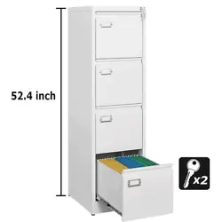 【Safe and Secure】Filing Cabinet with Lock will Secure your files and more with lockable drawers and included keys....