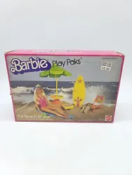 Mattel 1980 Barbie Play Paks #2319-2320 The Beach Scene 14 Play Pieces For Fun At The Beach Includes Original...