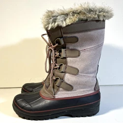 Khombu North Star Thermolite Fur Pink Tan Suede Winter Snow Boots Womens 8MExcellent like new condition. 2 panels of...