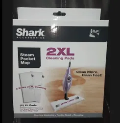 2 EXTRA LARGE XL~Shark~**STEAM POCKET MOP**~Cleaning Pads~REUSABLE~Machine Wash. Condition is New. Shipped with USPS...