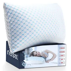 Memory Foam Cooling Pillow Heat and Moisture Reducing Ice Silk and Gel Infused.