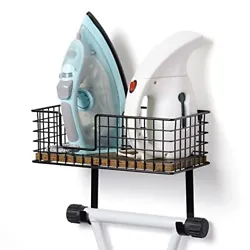 🎁【An Excellent Addition to the Laundry Room】YBING iron board rack with wooden storage basket is spacious enough...