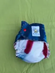 Loveybums Medium Red White and Blue Tie Dye Recycled T-Shirt Diaper . Condition is New with tags. Shipped with USPS...