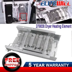 Description 279838 Dryer Heating Element Replacement Part. Feature Condition:100% Brand New Warranty: Yes Material:...