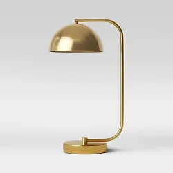 •Desk table lamp with dome shade •Touch-activated sensor switch •Comes with a 5ft cord •Gold-brass finish ...