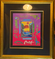 Welcome to our Auctions,Shown here is a Gorgeous one of a kind Peter Max - Authentic Better World Collage - Mixed Media...