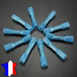 Section 1.5mm - 2.5mm / Bleu(16-14 AWG). Lot de 10 cosses électriques à sertir - Connecteur isolé avec gaine...